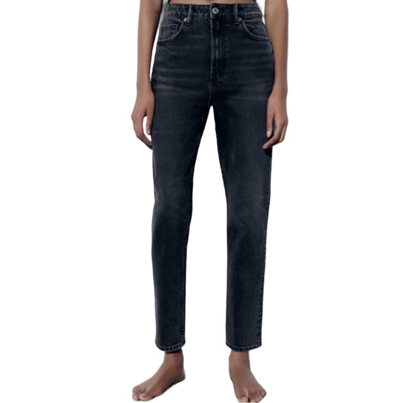 ZARA High Waist Straight Ankle Crop Jeans - Picture 8 of 8